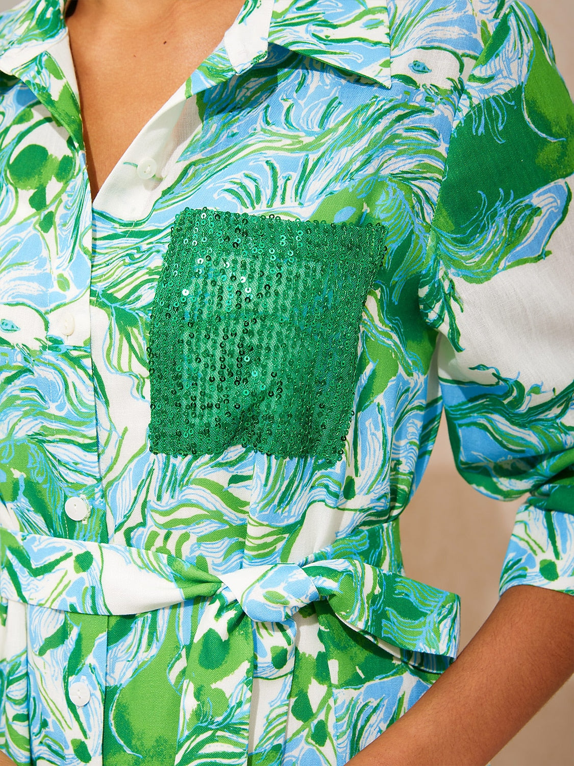 Graphic Art Mustang Linen Style Shirt Dress
