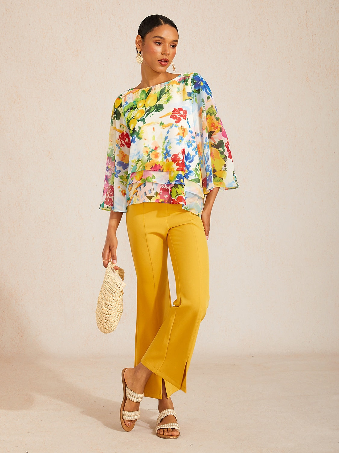 Jungle Butterfly Flowy Chiffon Blouse