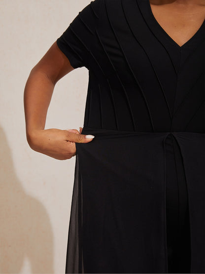 Chiffon Knit Gradient Leopard Print Flowing Elegant Jumpsuit