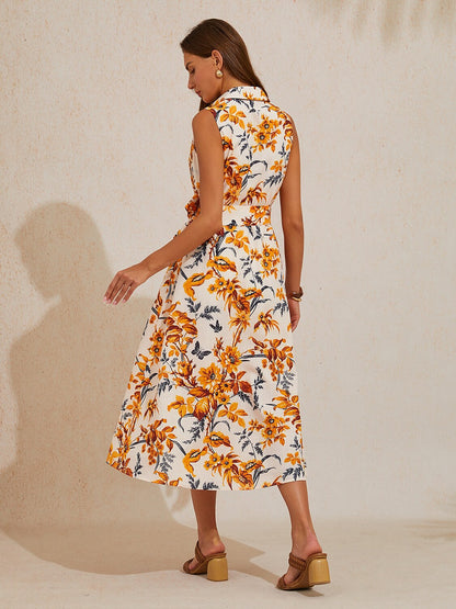 Amber Flora Muse Linen Look Maxi Dress