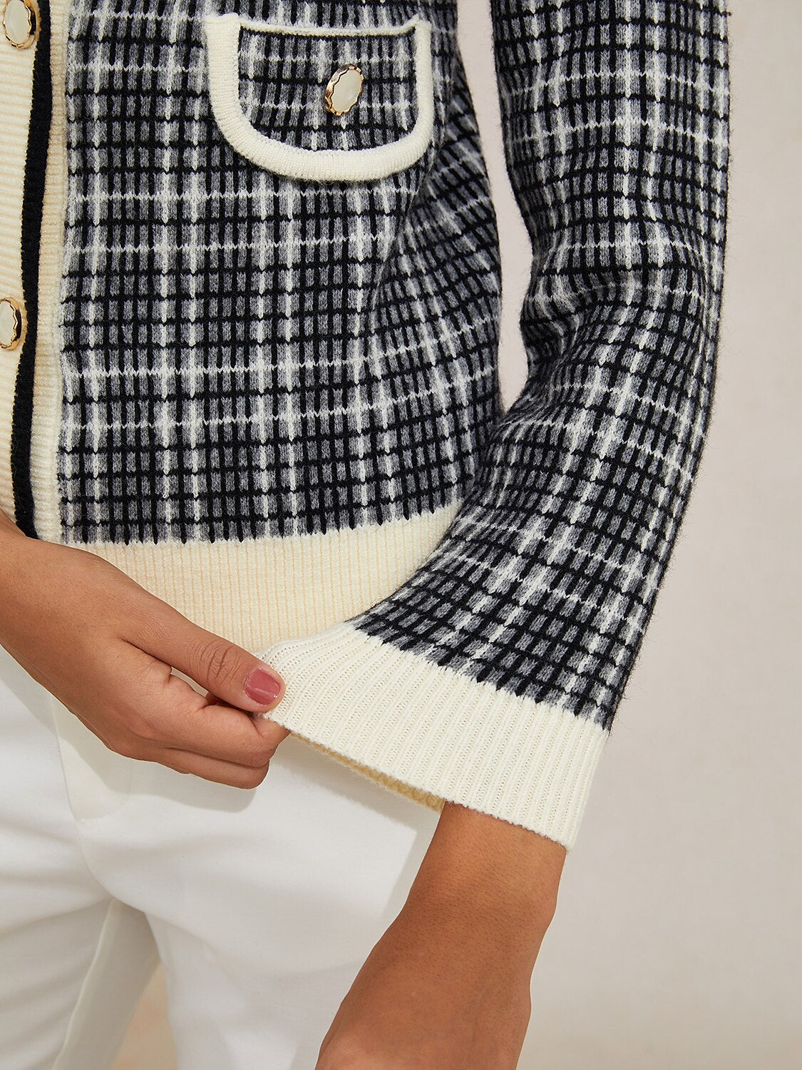 Paris Noir Knit Arctic Fleece Chic Knit Cardigan