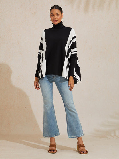 Ribbed Knit Turtleneck Sweater