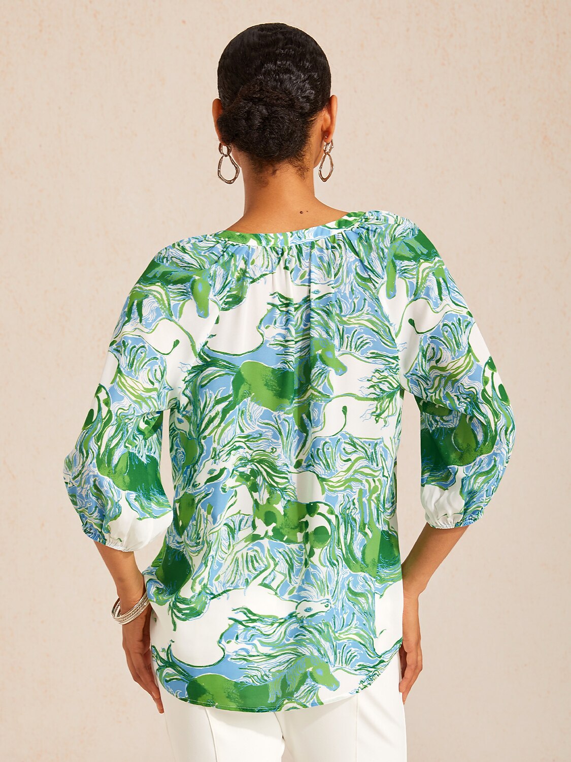 Graphic Art Mustang Chiffon Top