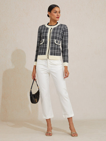 Paris Noir Knit Arctic Fleece Chic Knit Cardigan