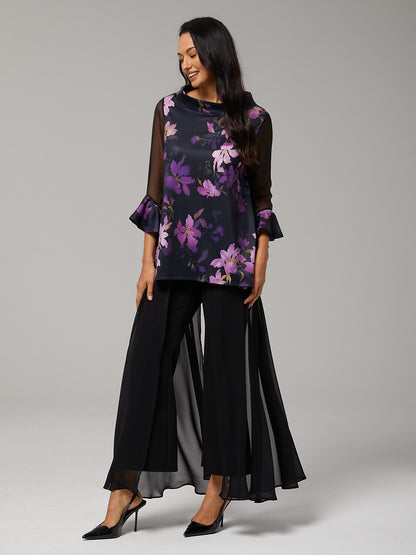 Blouse en Chiffon Modal Coupe Ajustée, Voilée, Légère et Respirante