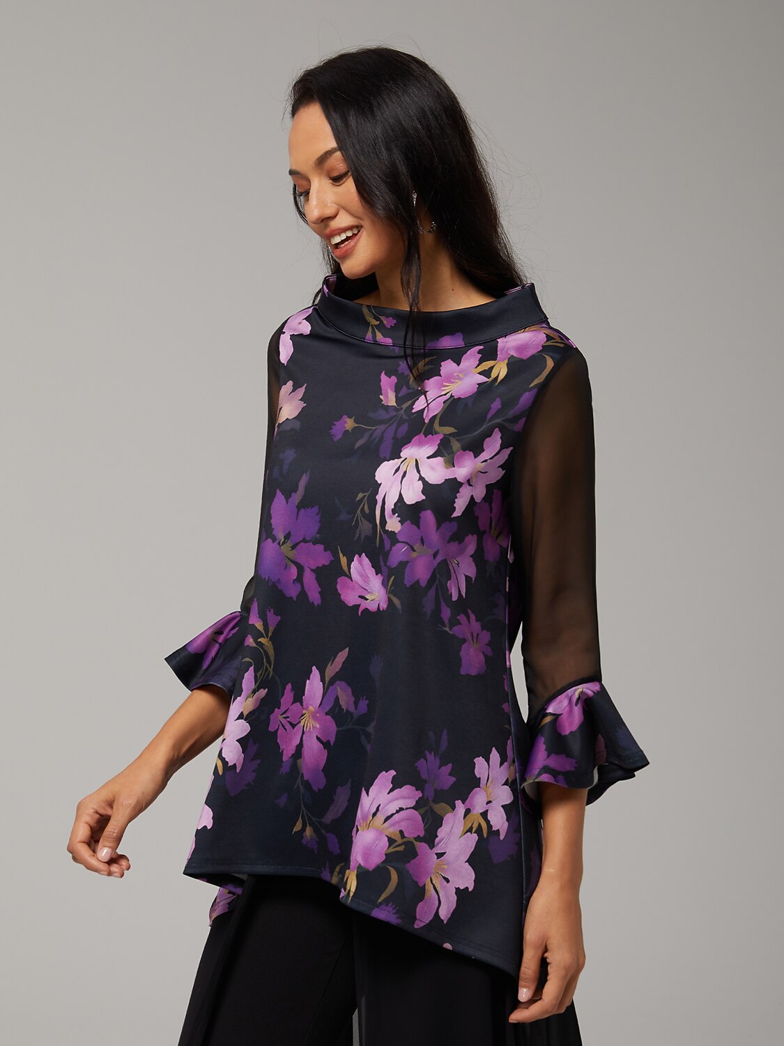Blouse en Chiffon Modal Coupe Ajustée, Voilée, Légère et Respirante