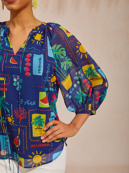 Dschungel Wilde Party Chiffon Top
