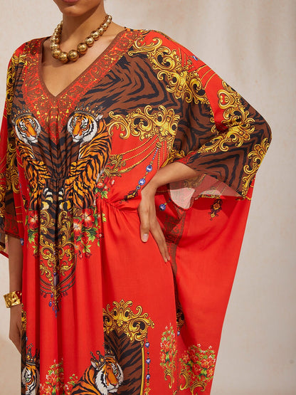Vintage Jewelry Chiffon Vacation Kaftan