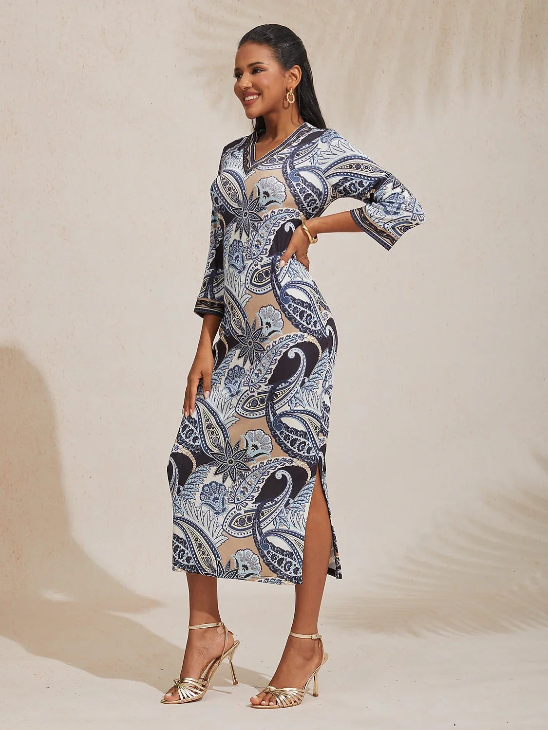Blush&Beast Abstract Pink Paisley Stretchy Dress