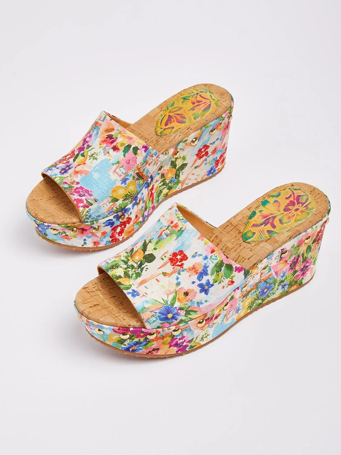 Holiday Citrus Garden Canvas High Heel Mule