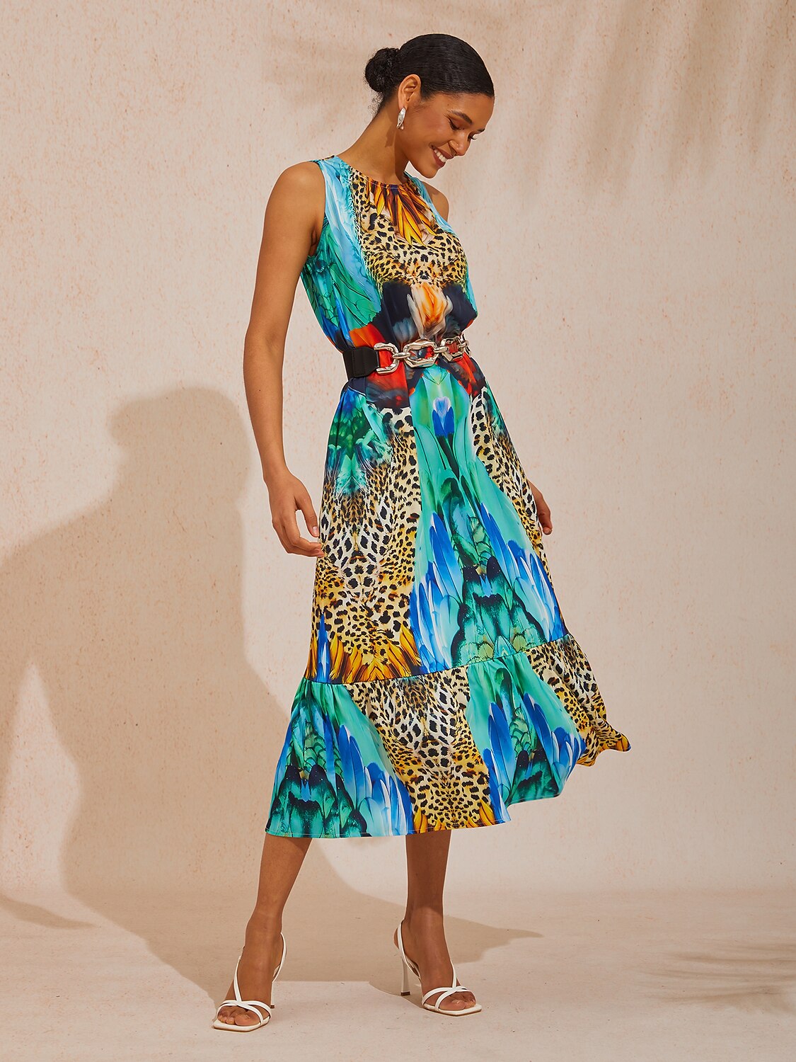 Jungle Wild Party Silky Satin Maxi Dress