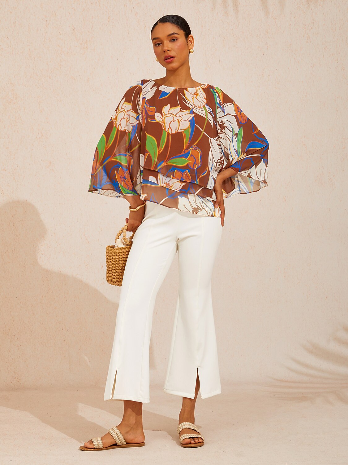 Desert Orchid Layered Chiffon Blouse
