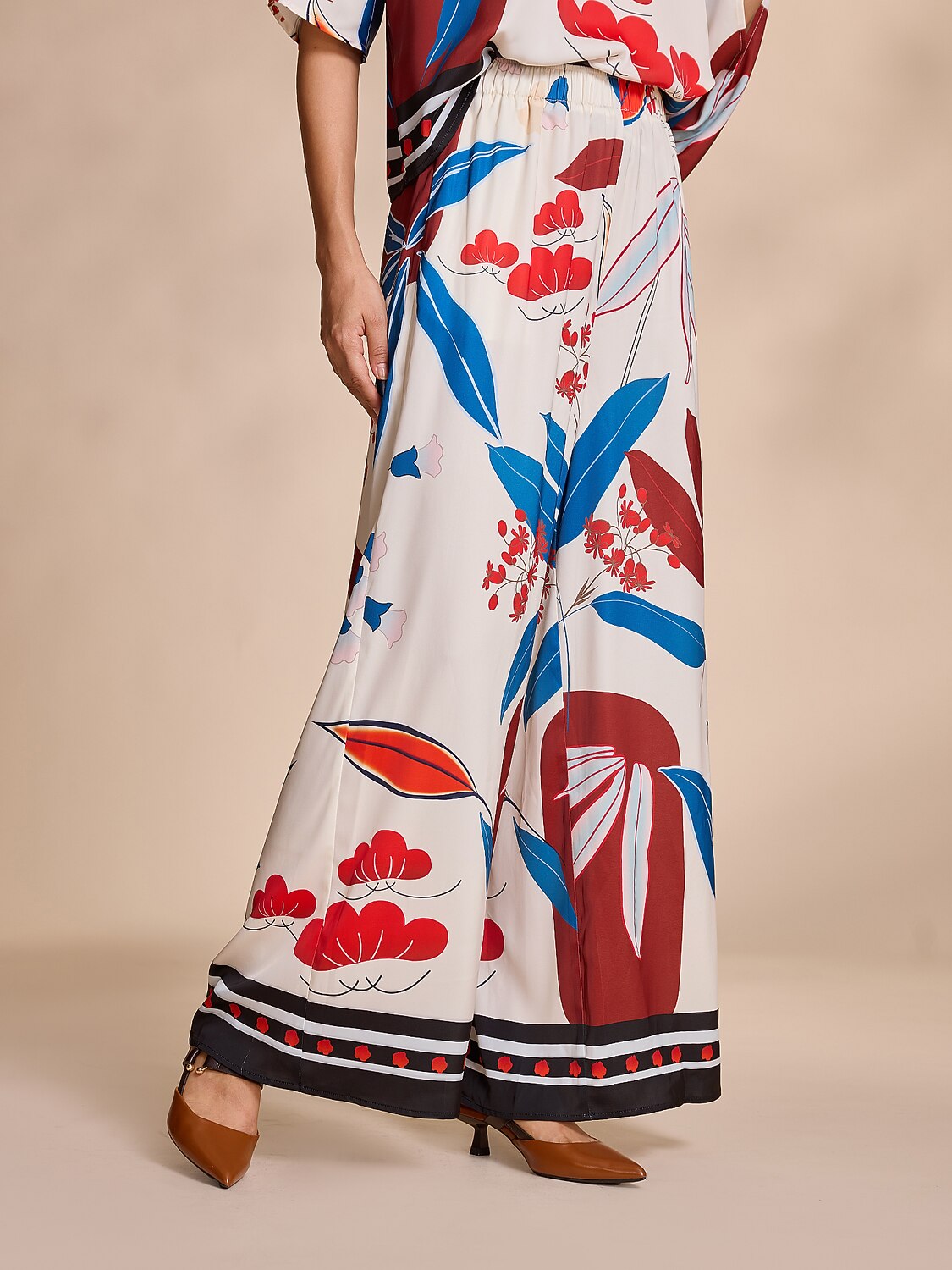 Satin Elegant Wide Leg Loose Maxi Pants with Pocket