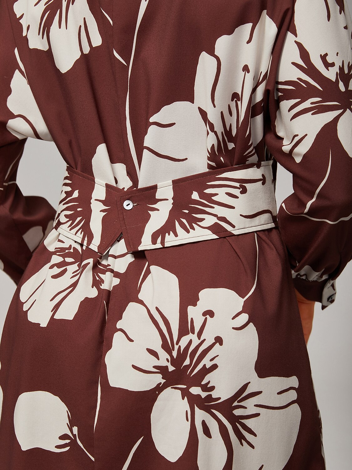 Floral Print Raglan Sleeve Shirt Dress