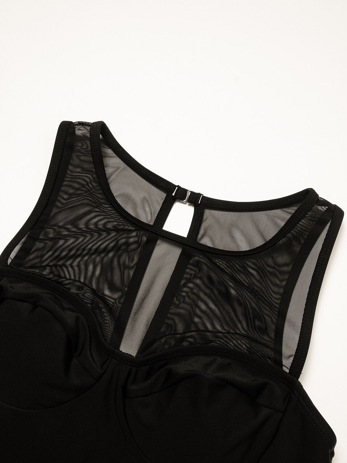 Solid Round Neck Swimsuit