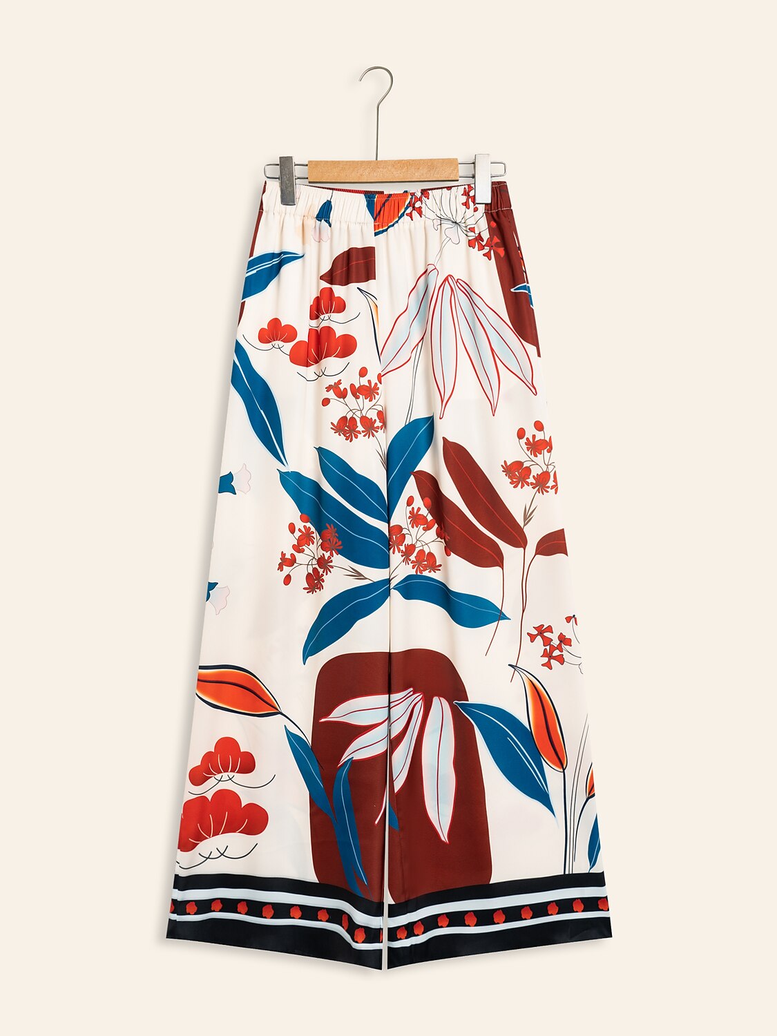 Satin Elegant Wide Leg Loose Maxi Pants with Pocket