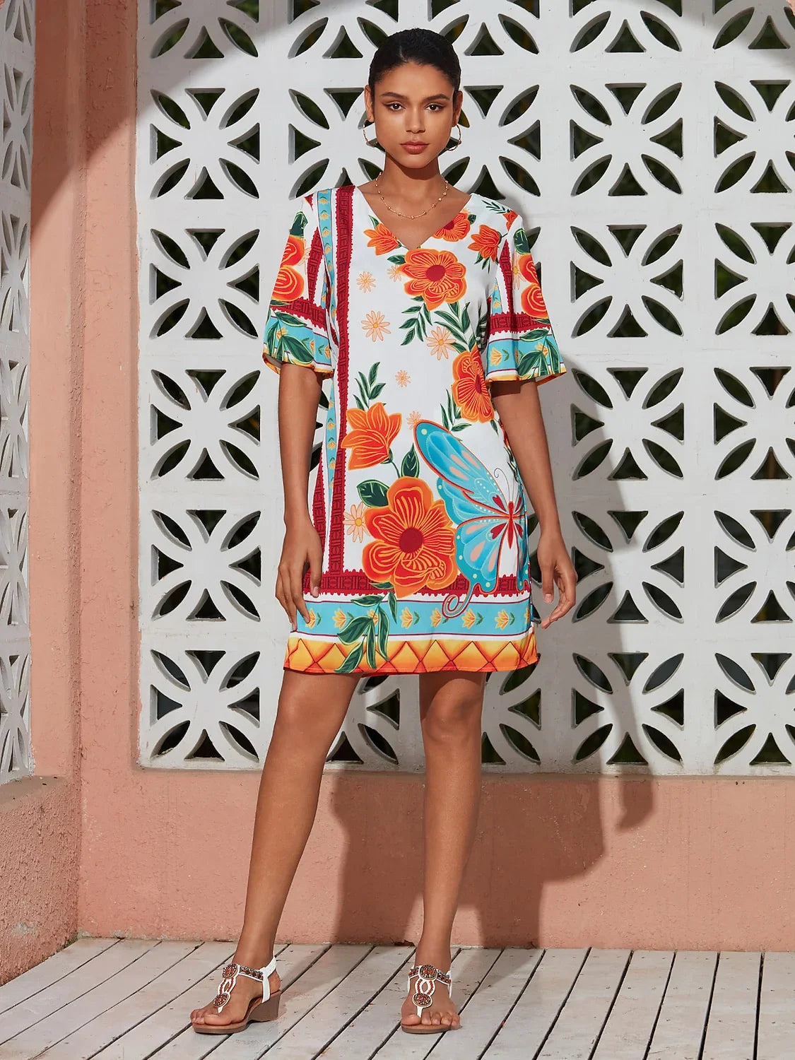 Santorini Summer Silky Satin Mini Dress