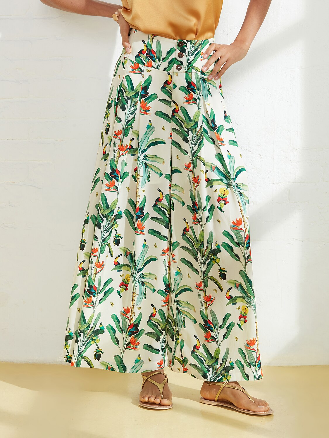 Satin Wide Leg Vacation Full Length Pants