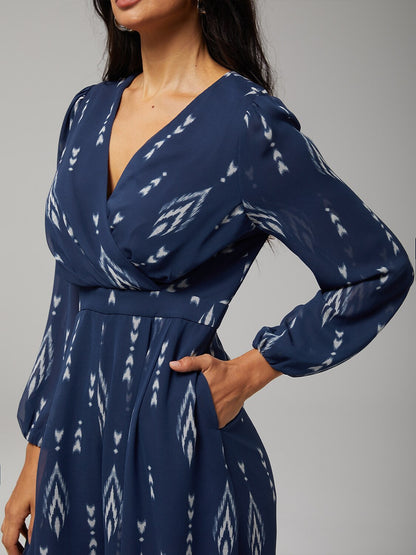 Women's Jumpsuit Green Chiffon Printed Wide Leg V Neck Waist Cinching Elegant Stand Out Destination Wedding Guest Daily Vacation Casual Spring Summer Fall