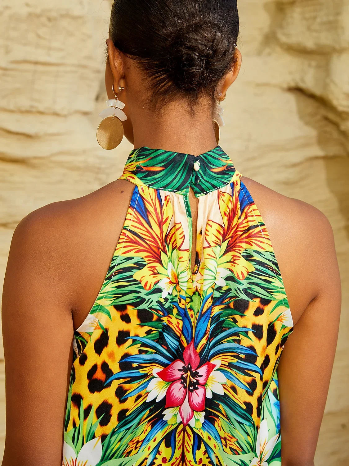 Tropical Temptation Silky Satin Leopard Top