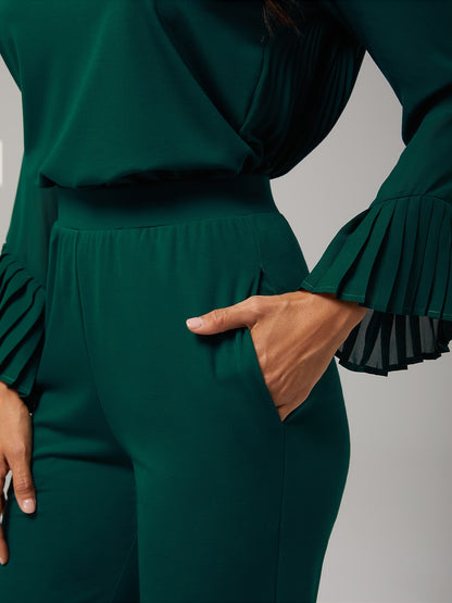 Elegant Elastic Waist Tencel Pants