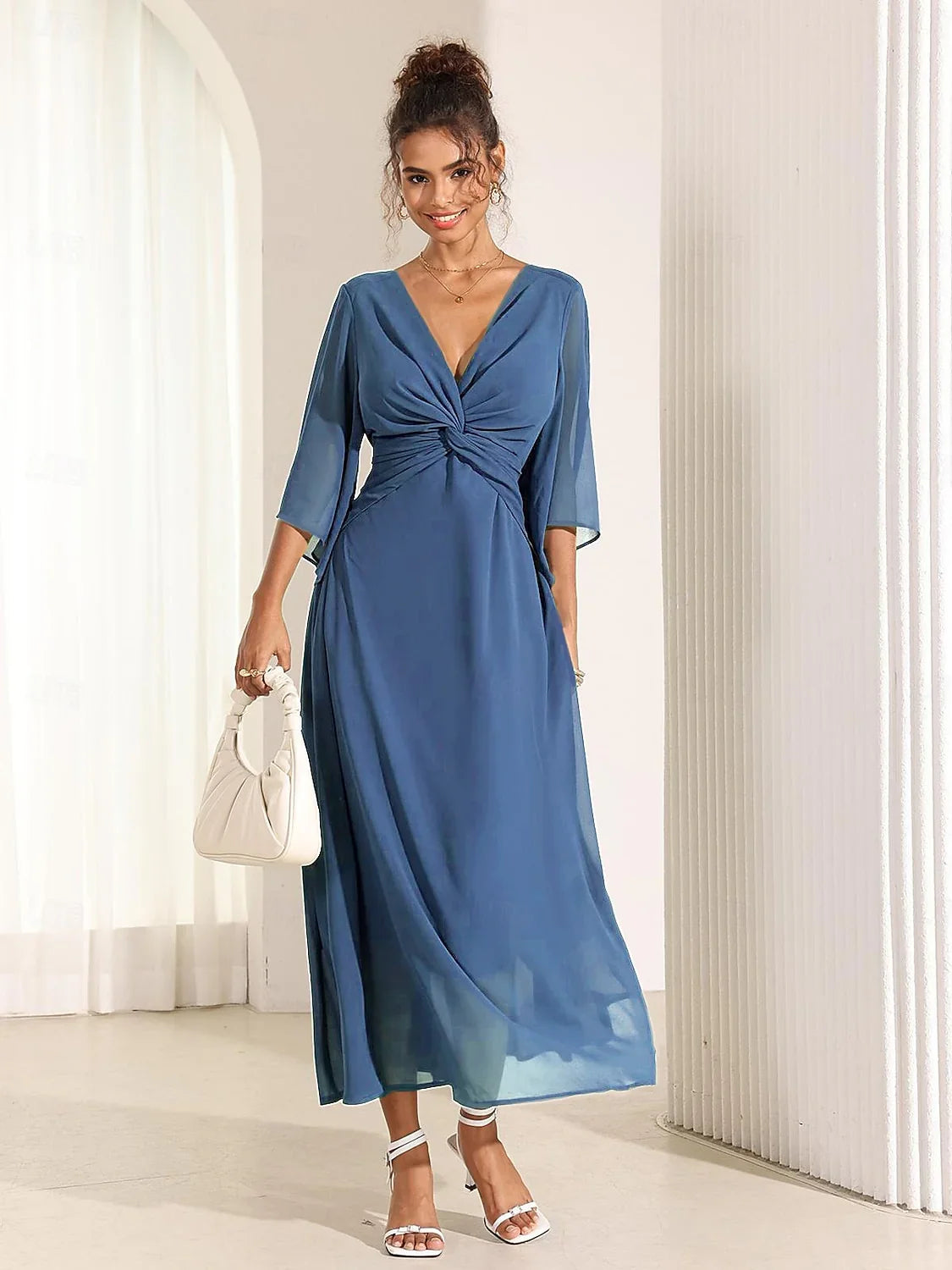 Jungle Butterfly Flowy Chiffon Maxi Dress