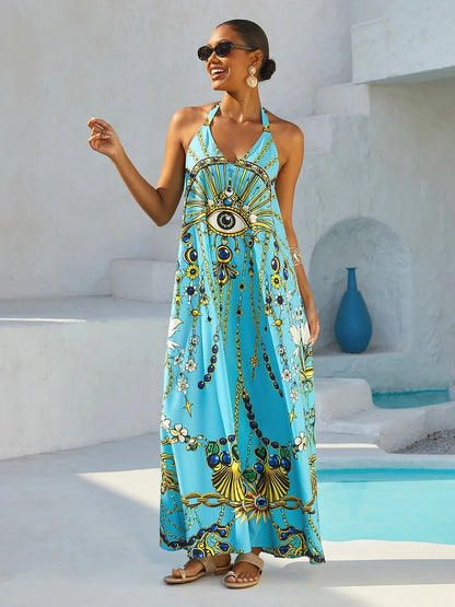 Vintage Jewelry Silky Satin Cami Maxi Dress