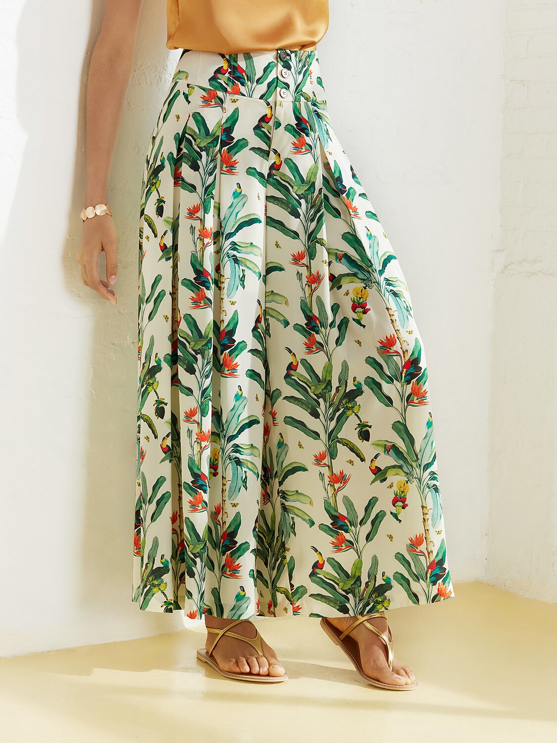 Satin Wide Leg Vacation Full Length Pants