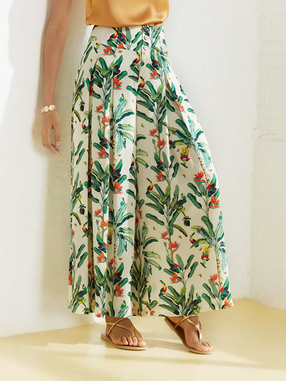 Satin Wide Leg Vacation Full Length Pants