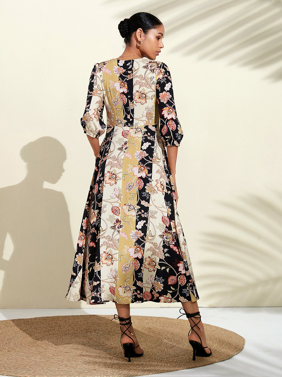 Floral Maxi Weddig Guest Dress with Pocket