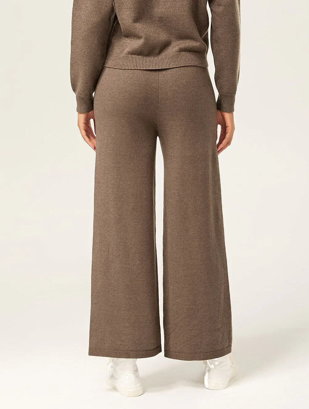 Casual Coffee Brown Straight-Leg Pants