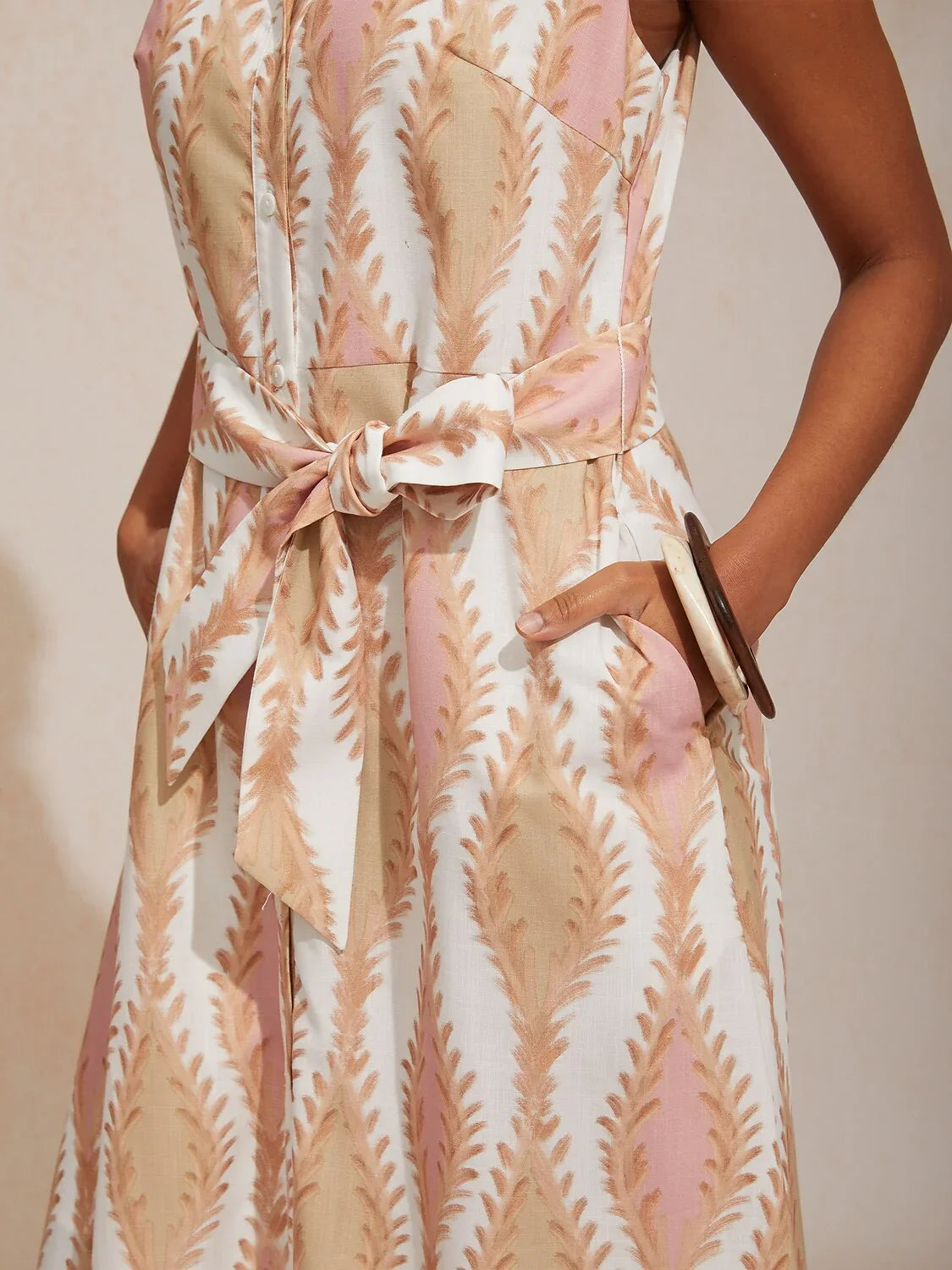 St Barth Blooms Airy Linen Look Blue Shirt Dress
