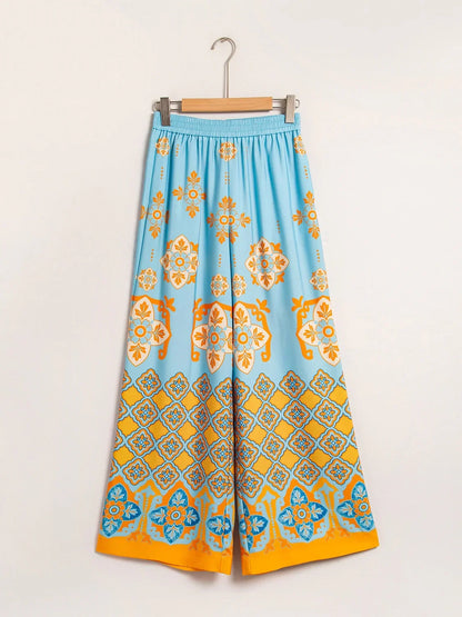 Satin Bohemia Wide Leg Pocket Pants