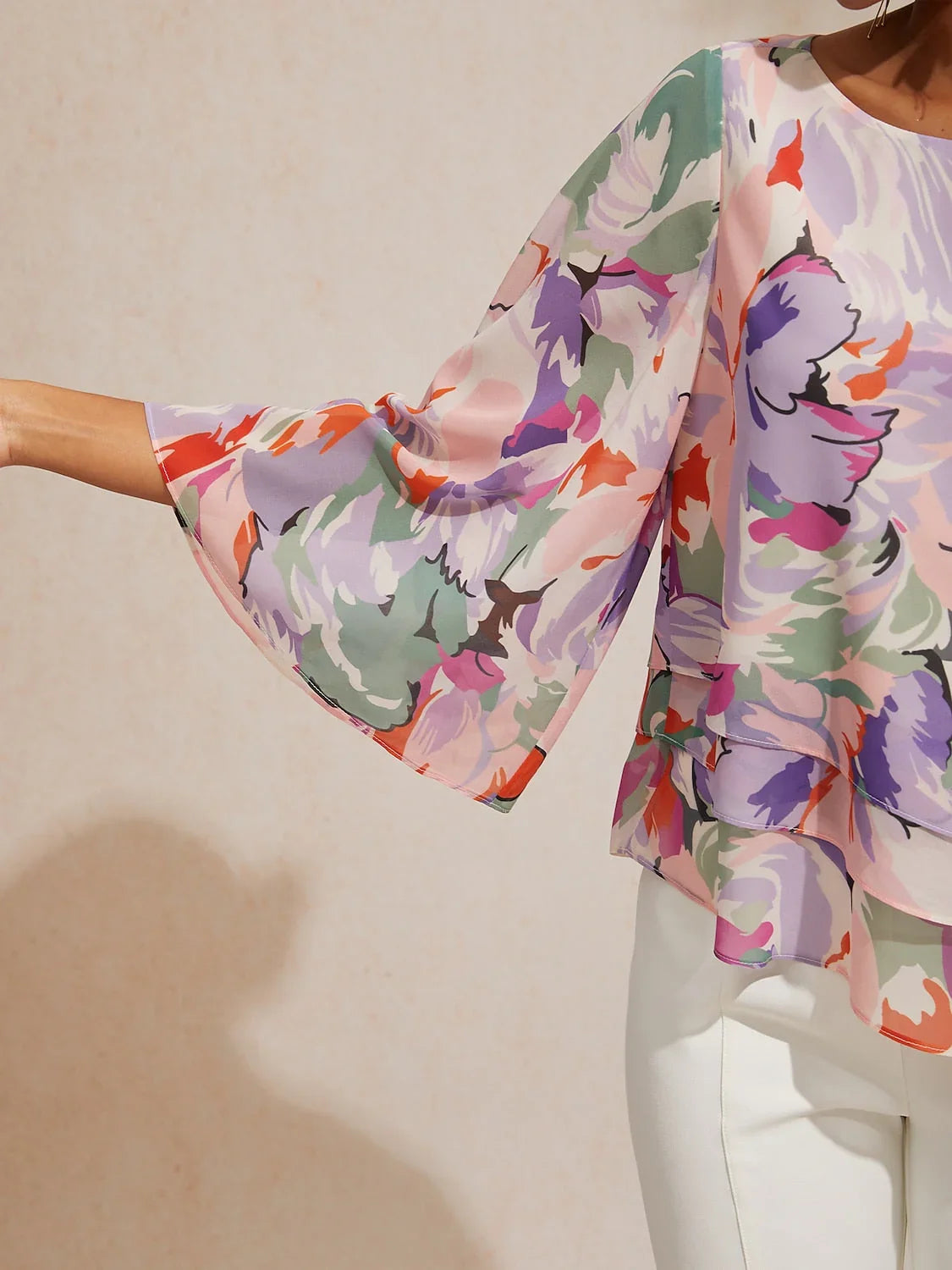 Jungle Butterfly Flowy Chiffon Top