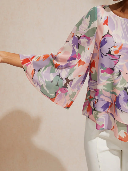 Jungle Butterfly Flowy Chiffon Top