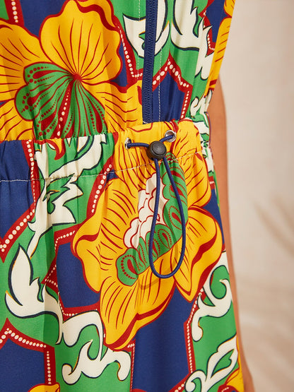 Emerald Bloom Bazaar Slight Stretch Short Dress