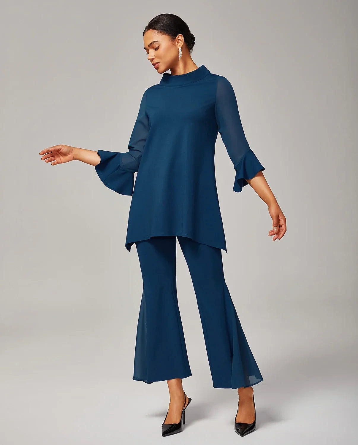 Chiffon Modal Slim Fit Sheer Lightweight Breathable Blouse