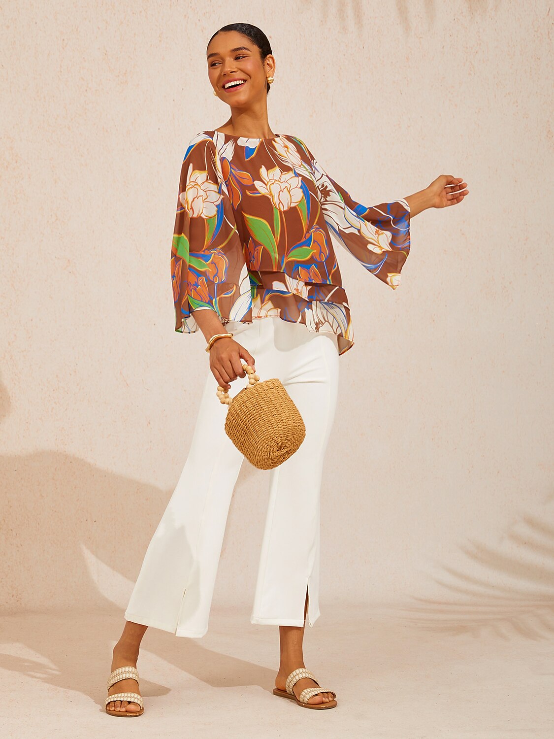 Desert Orchid Layered Chiffon Blouse