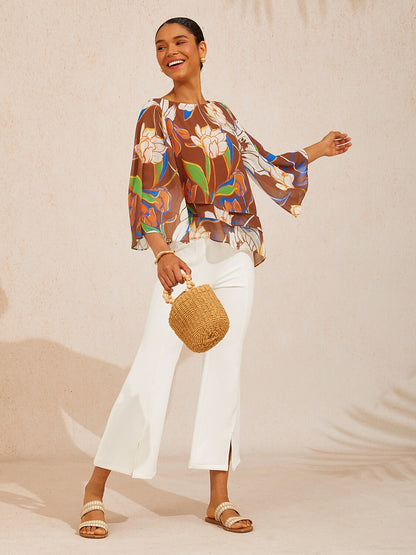 Desert Orchid Layered Chiffon Blouse