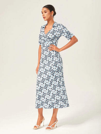 Stretch Waist-Cinching Mermaid Midi Satin Dress