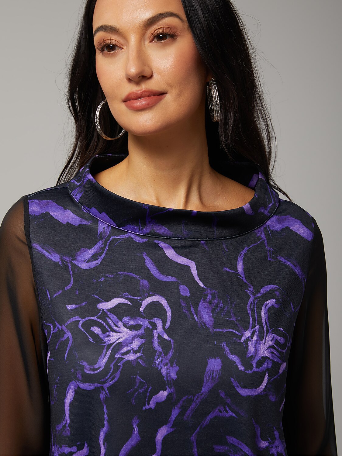 Blouse en Chiffon Modal Coupe Ajustée, Voilée, Légère et Respirante