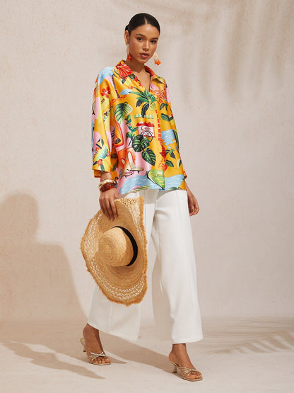 Summer Escape Silky Satin Dolman Top