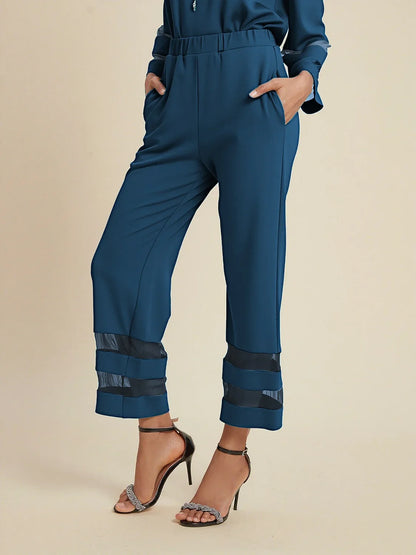 Pantalon ample en mousseline de modal longueur cheville avec poches