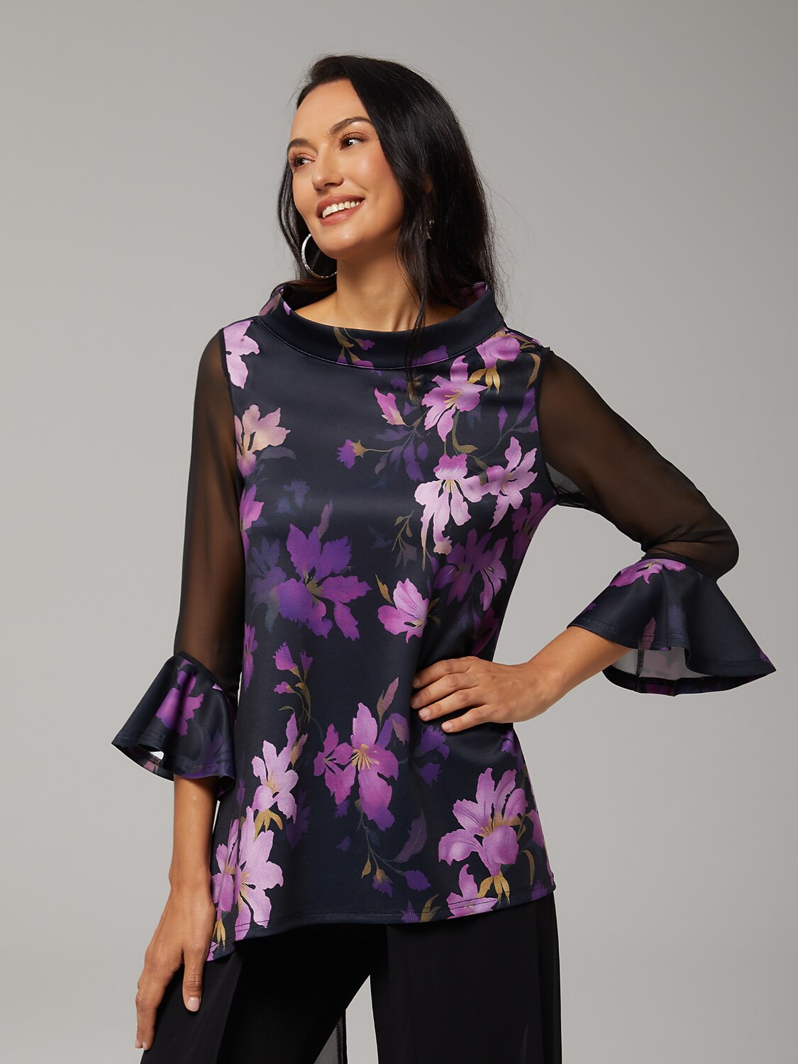 Blouse en Chiffon Modal Coupe Ajustée, Voilée, Légère et Respirante