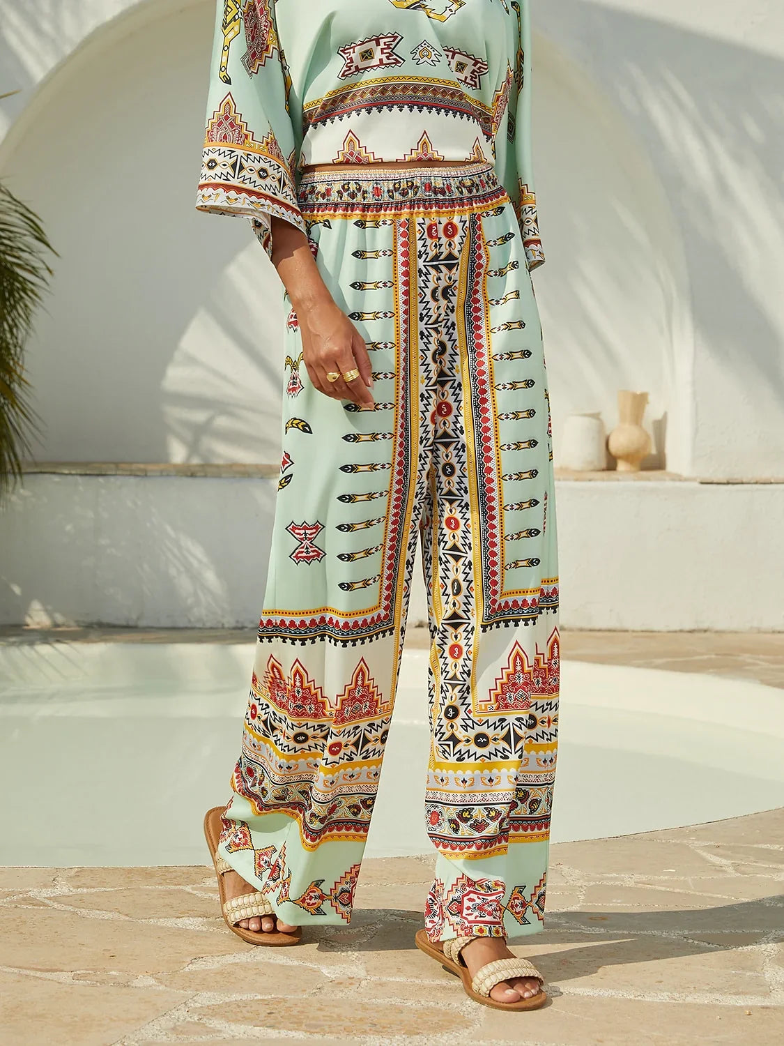 Indigo Tigress Silky Satin Vacation Pants