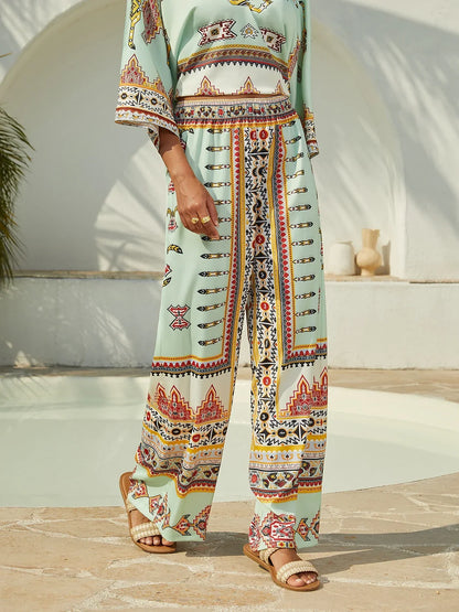 Indigo Tigress Silky Satin Vacation Pants