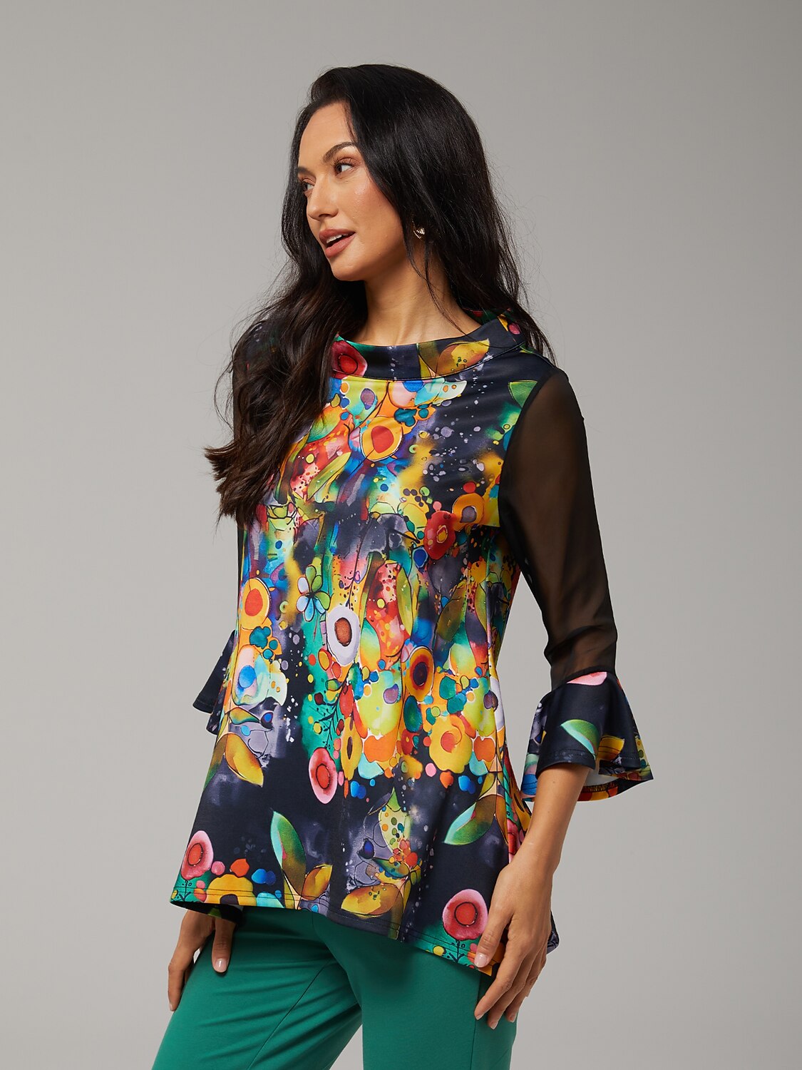 Blouse en Chiffon Modal Coupe Ajustée, Voilée, Légère et Respirante