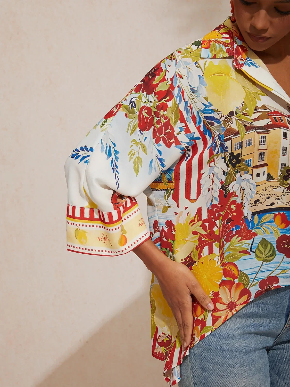 Boho Paisley Flowy Chiffon Short Shirt