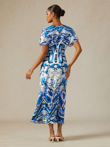 Land of Wonder Silky Satin Maxi Dress