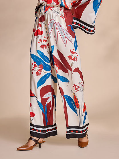 Satin Elegant Wide Leg Loose Maxi Pants with Pocket